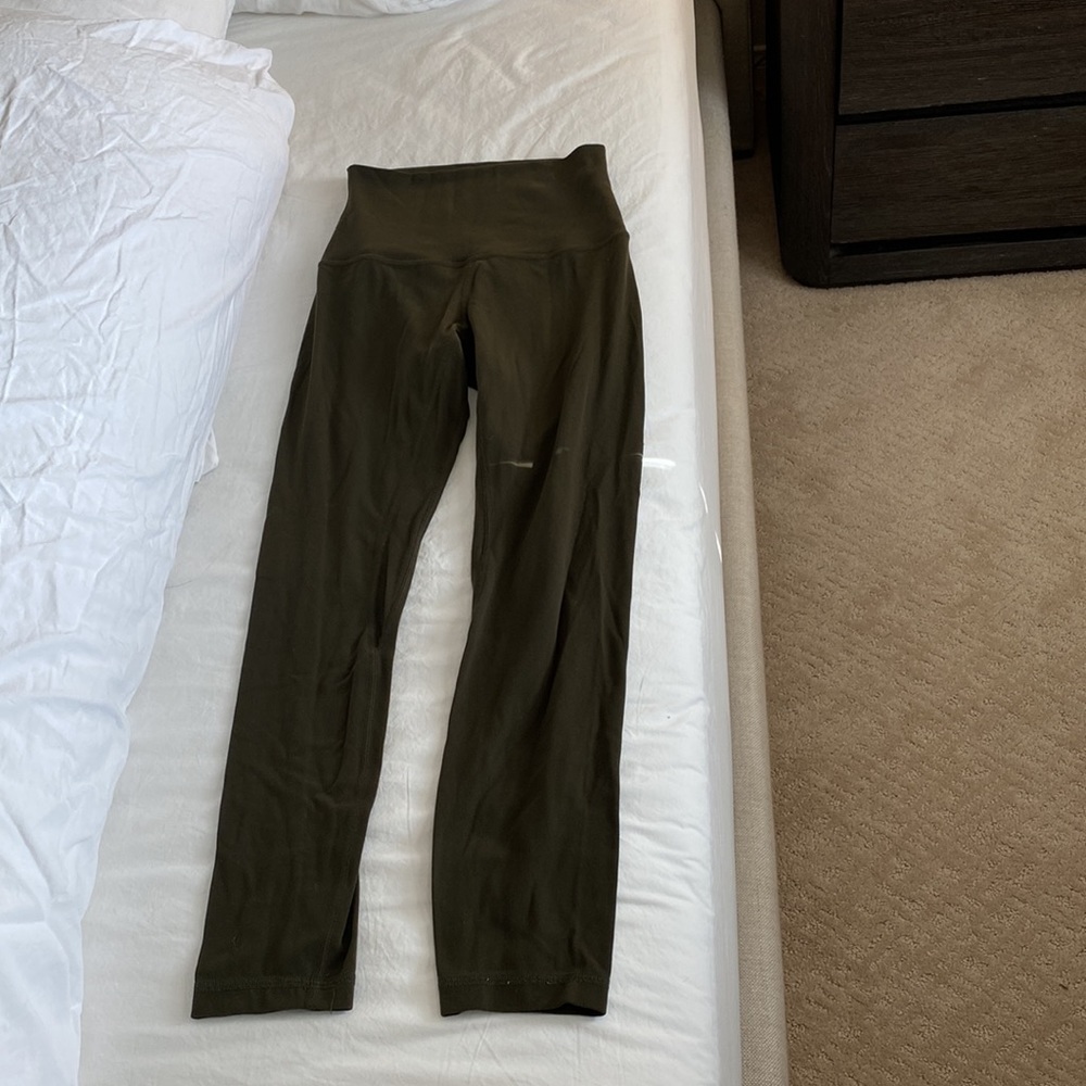 Lululemon align pant, high rise, 25” length, olive green. Like new - Picture 12 of 15